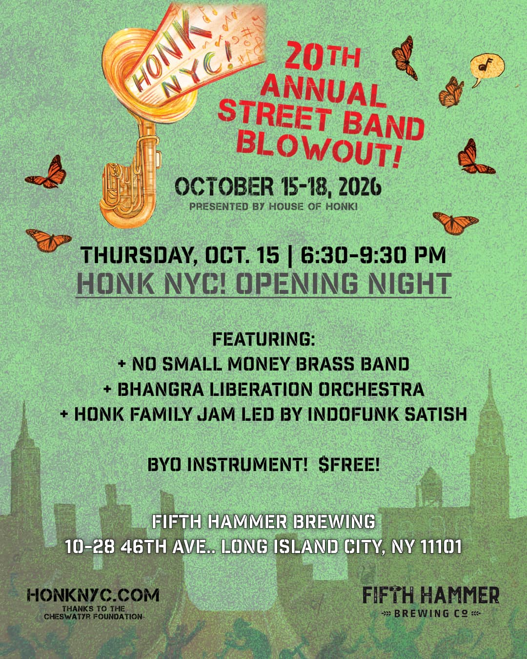 Bhangra Liberation Orchestra at HONK NYC - South Asian event